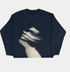 Men's Casual Round Neck Loose Pullover Sweater